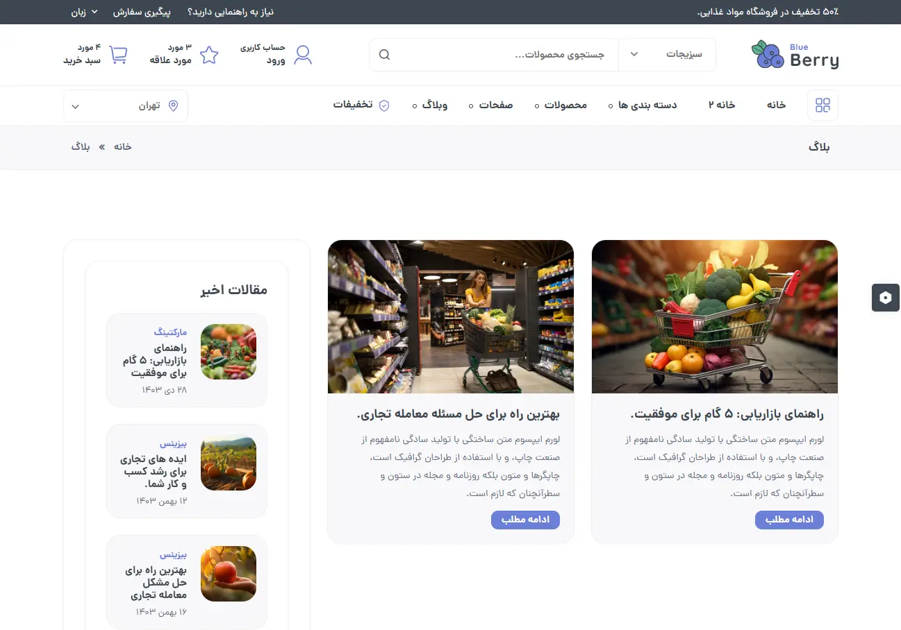 فروشگاه پوشاک بلوبری